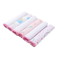 Kit 6 Paninhos de Boca Papi 30x30cm Estampados Sortidos Rosa - Maciez e Estilo para o Enxoval do Bebê - imagem 1
