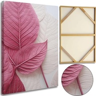 Quadro Decorativo Folhas Rosa e Branco - Tela Canvas Alta Definição com Borda Infinita - imagem 5