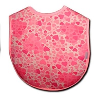 Babadores de Neoprene Clingo com Estampa Hearts Rosa - Bolso Coletor e Segurança Total - imagem 2