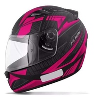 Capacete Ebf New Spark Flash 58: Segurança e Estilo para Você! Preto Fosco com Detalhes Rosa - imagem 4