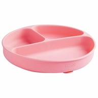 Prato de Silicone com Divisória e Ventosa Rosa - Seguro e Prático para Refeições Infantil - imagem 2