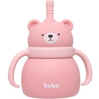 Copo em Silicone com Canudo Ursinho Rosa - Seguro, Atóxico e Ideal para Bebês - imagem 1