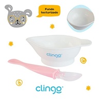 Kit Prato com Colher Rosa Clingo - Segurança e Estilo para Bebês - imagem 5