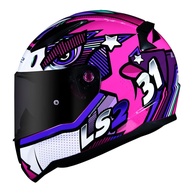 Capacete Feminino LS2 FF353 Khan Rosa Roxo Branco: Estilo, Segurança e Conforto para Você! - imagem 1