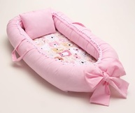 Kit Completo para Bebê Menina: Almofada Amamentação + Ninho Redutor + Porta Fralda Rosa - imagem 4