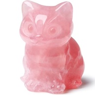 Estátua de Gato de Quartzo Rosa - Decoração Feng Shui e Presente para Amantes de Gatos - imagem 2