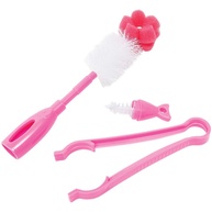 Kit Escova e Pinça para Mamadeira Buba Rosa - Limpeza Fácil e Segura - imagem 1