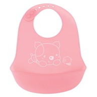 Babador De Silicone Bebê Impermeável Cata Migalhas Colarinho Ajustável - Rosa - imagem 1