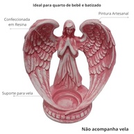 Anjo da Guarda Rosa Menina - Estatueta Encantadora para Presente de Batizado e Decoração Católica - imagem 5