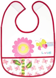 Babador com Bolso Flor Rosa - Proteção e Estilo para Bebês - imagem 3