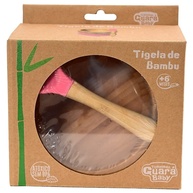 Tigela Infantil de Bambu com Ventosa Rosa - Turminha Guará | Segura e Saudável para as Refeições do Bebê - imagem 1