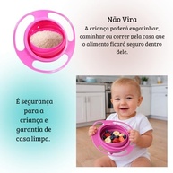 Tigela Giratória 360° Infantil com Tampa Protetora - Rosa Pink - imagem 4