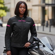 JAQUETA MOTOQUEIRO MOTOCILISTA VENT SHIVER FEMININA PRETO-ROSA TAM 3G - imagem 3