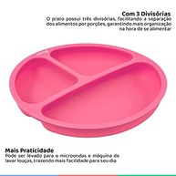 Prato de Silicone com Divisória Colors Rosa - Clingo | Seguro, Prático e Livre de BPA - imagem 4
