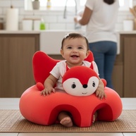 Almofada Infantil de Apoio para Bebê - Posição Sentada Segura e Confortável (Raposa Rosa e Vermelha) - imagem 1