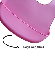 Babador Western CS-22R com Bolso Rosa - Silicone Impermeável e Prático - imagem 4