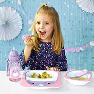 Kit de Talheres Infantil Zoo Baleia Narval Skip Hop Rosa - Aço Inox com Silicone - imagem 3