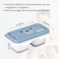 Pote de Papinha para Congelar com 2 Compartimentos 150ml - Rosa/Azul BPA Free - imagem 3