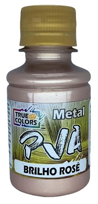 Tinta PVA Metálica Rose 100ml - Brilho Intenso e Duradouro para Artesanato e Decoração - imagem 1
