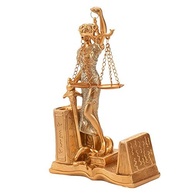Dama da Justiça Porta-Canetas 20cm em Resina Rosê - Decore e Organize seu Escritório com Estilo - imagem 3