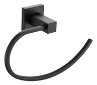 Porta Toalha Argola Rosto em Metal Preto Fosco – Design Moderno e Sofisticado para Banheiro - imagem 1