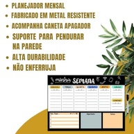 Quadro de Planejamento Semanal com Imãs 40x60cm - Organize Sua Rotina com Estilo - imagem 5