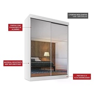 Guarda-Roupa Solteiro 2 Portas de Correr com Espelho e 2 Gavetas - Fama Espresso Móveis Branco - imagem 5