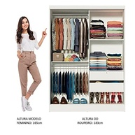 Guarda-roupa Solteiro Madesa Luke 2 Portas de Correr com Espelho - Design Moderno e Funcionalidade - imagem 5