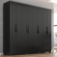 Guarda-Roupa Casal Lisboa 8 Portas com 4 Gavetas e Pés em Design Moderno Onix - imagem 2