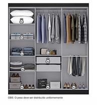 Guarda-Roupa Casal 6 Portas Paris Espresso - Design Moderno em MDP 180cm - imagem 5
