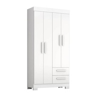 Guarda-Roupa Solteiro 4 Portas 2 Gavetas Malta Branco Flex Notável – Organização Moderna e Espaçosa - imagem 2