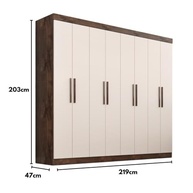 Guarda-Roupa Casal Lisboa 8 Portas 4 Gavetas - Design Moderno Chocolate/Off White - imagem 3