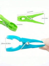 Pacote com 24 Prendedores de Roupa de Plástico Resistente - Clipes de Lavanderia com Aderência Forte para Roupas, Toalhas e Cobertores - imagem 3