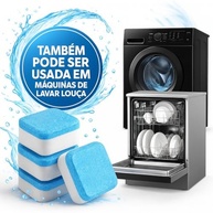 Pastilhas de Limpeza Efervescentes para Máquina de Lavar Roupas e Louças - Kit com 12 Unidades, Ação Antibacteriana, Remove Odores - imagem 5