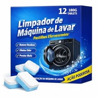 Pastilhas de Limpeza Efervescentes para Máquina de Lavar Roupas e Louças - Kit com 12 Unidades, Ação Antibacteriana, Remove Odores - imagem 2