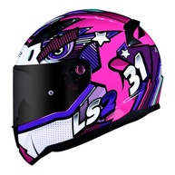 Capacete Feminino LS2 FF353 Khan Rosa Roxo Branco: Estilo, Segurança e Conforto para Você! - imagem 2