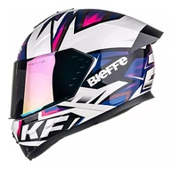 Capacete Bieffe B12 KF Branco Pérola Roxo Tam 58 + Viseira: Estilo e Segurança - imagem 2