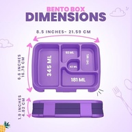 YOLAY Bento Box Infantil 5 Compartimentos - Design Princesa Roxo | Lancheira Divertida e Saudável - imagem 4