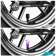 Pacote 4 Tampas Haste Válvula Pato Roxo Brilha no Escuro Schrader - Acessório Divertido para Carros e Bikes - imagem 5