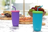 Copo de Silicone com Canudo Removível para Crianças - 340g, Seguro e Durável (Roxo) - imagem 3