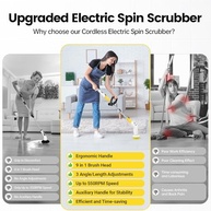 Esfregador Giratório Elétrico Sem Fio 550 RPM - 9 Cabeças, Alça Ajustável, Ideal para Banheiro, Cozinha e Carro - imagem 3