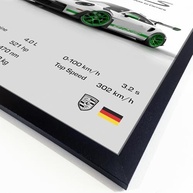 Quadro 911 GT3 RS Tribute to Carrera - Moldura Preta 33x43cm | Decoração Automotiva Premium - imagem 3