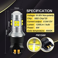 Ruiandsion PW24W PWY24W: Ilumine seu Caminho com LEDs Super Brilhantes (2 Unidades) - imagem 5