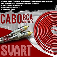 Cabo RCA Blindado 5m: Som Automotivo Sem Ruídos! - imagem 2