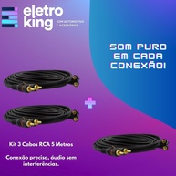 Cabos RCA 5m KX3: Som Automotivo Sem Ruídos! - imagem 2