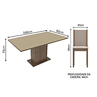 Conjunto de Jantar Ohana Madesa: Mesa com 6 Cadeiras Rustic - imagem 2