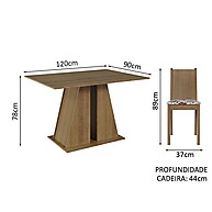 Sala de Jantar Completa: Mesa e 6 Cadeiras Rustic - imagem 2