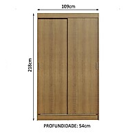 Guarda-Roupa Solteiro Madesa Tokio 2 Portas de Correr - Rustic - imagem 2