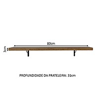 Prateleiras Suspensas Madesa 80 cm para Cozinha Rustic - imagem 2
