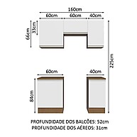 Armário de Cozinha Glamy 160cm: Moderno e Funcional com Design Rustic - imagem 2